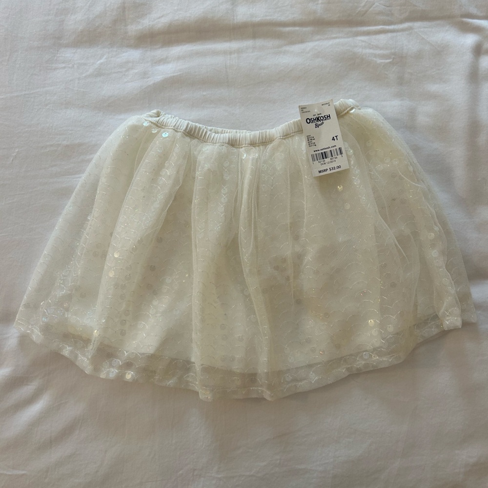 OshKosh B'gosh Cream Tulle Skirt with Sequins